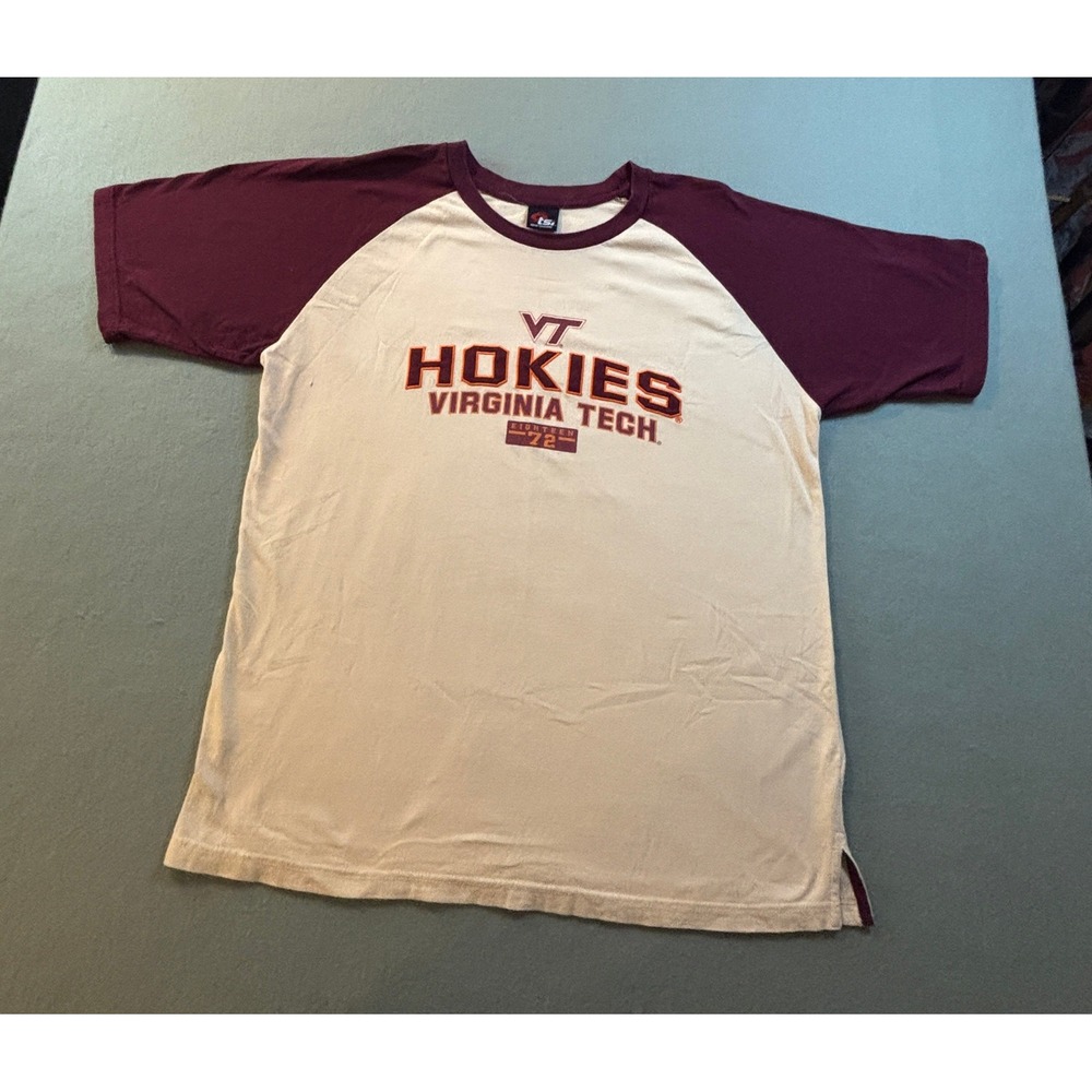 VTG TSI Sportswear Virginia Tech Hokies T Shirt Mens L Embroidered Y2K